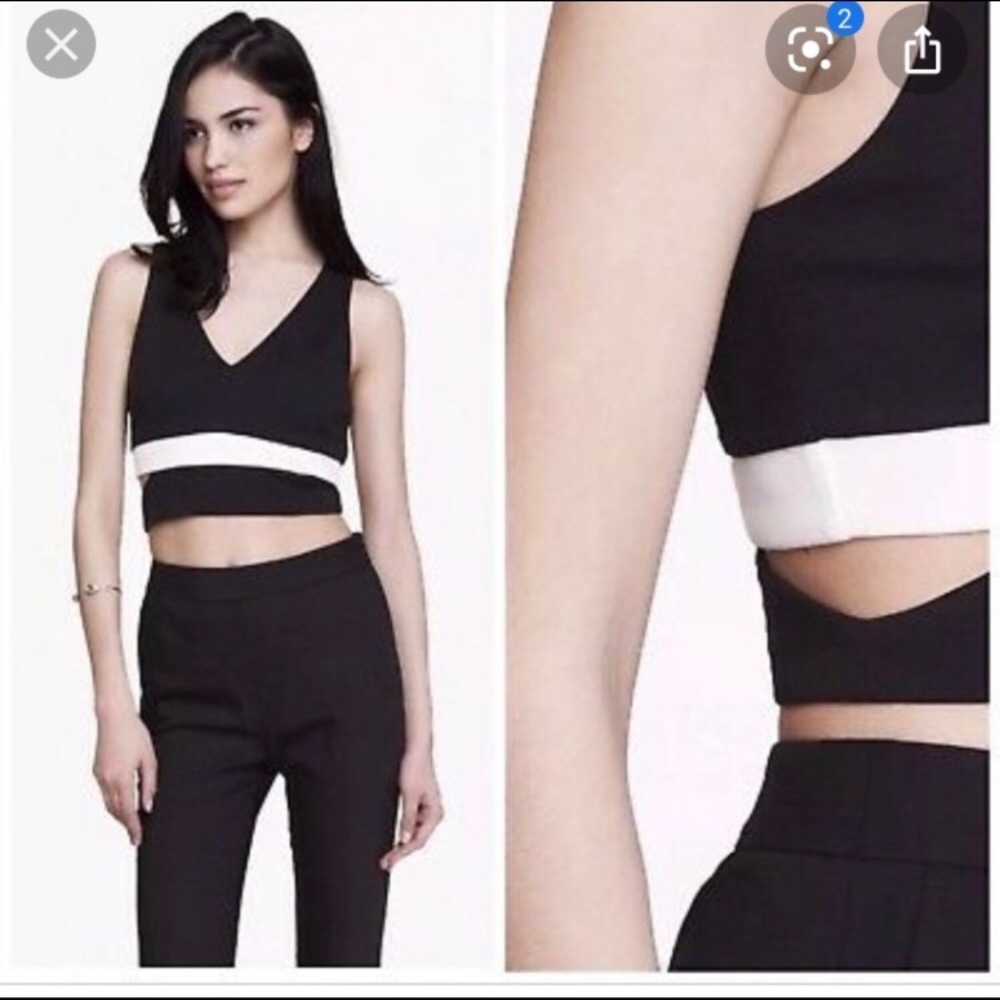 Cutout B&W Crop Top